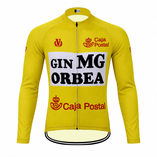 Caja Postal Gin MG Retro Long Sleeve Cycling Jersey front view