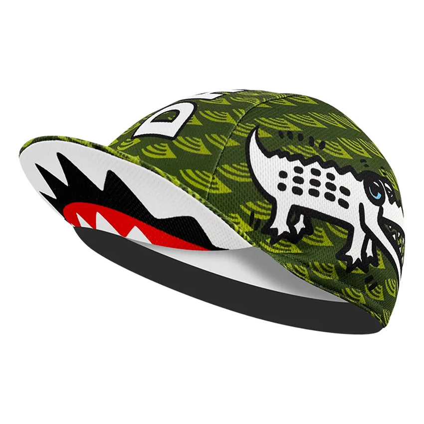 Cartoon Crocodile Cycling Cap | Green Bike Hat