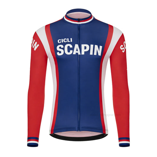 Cicli Scapin Retro Long Sleeve Cycling Jersey front view
