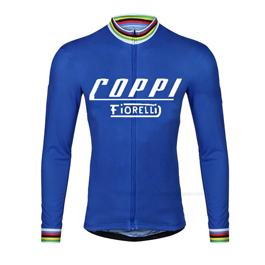 Coppi Fiorelli World Champion Retro Long Sleeve Cycling Jersey front view