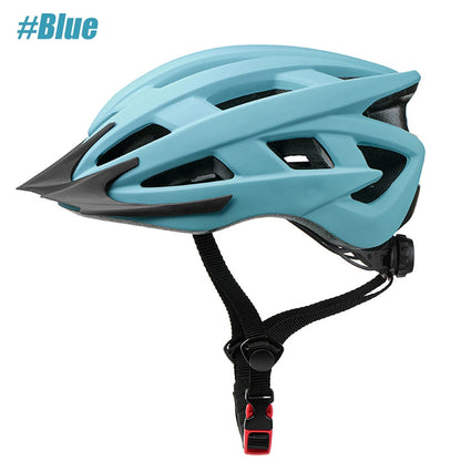 blue cycling helmet, front view