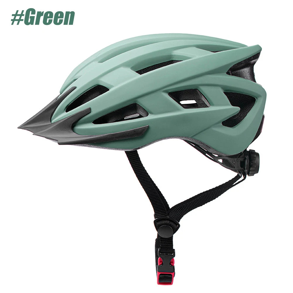 green cycling helmet, front view