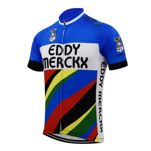 eddy merckx retro blue cycing jersey