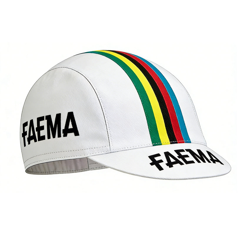 faema white cycling cap