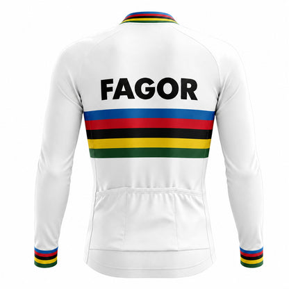 Fagor Retro Long Sleeve Cycling Jersey – White back view