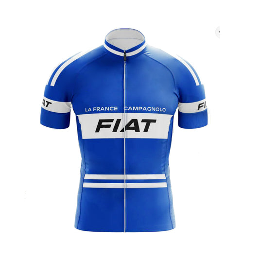 fiat blue retro cycling jersey