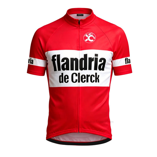 Flandria De Clerck Retro Red Cycling Jersey