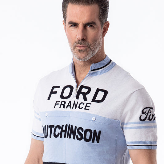 Ford France Hutchinson wool jersey - dual sponsor logo detail