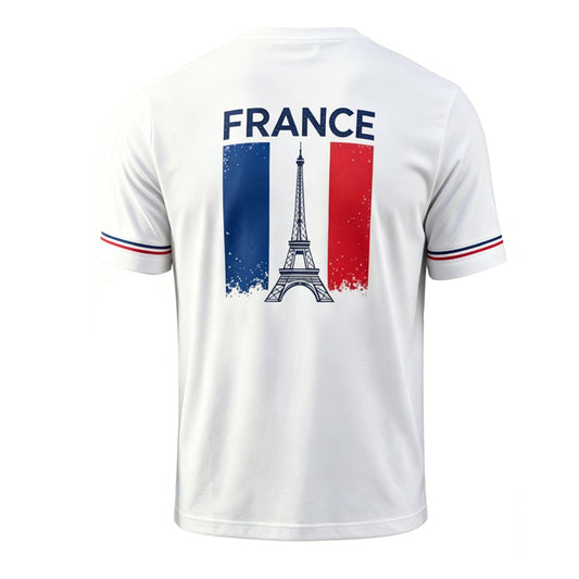 France Eiffel Tower Men's White T-Shirt
