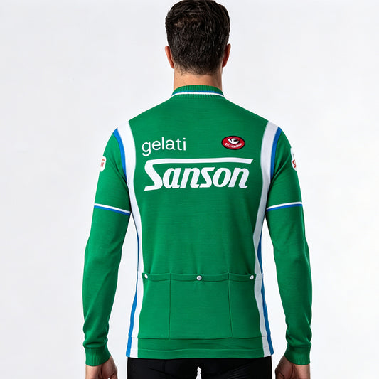 Back view of Gelati Sanson vintage long sleeve cycling jersey