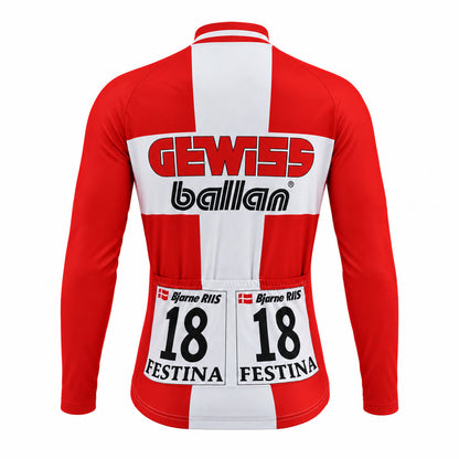 Gewiss Ballan Retro Long Sleeve Cycling Jersey – back view