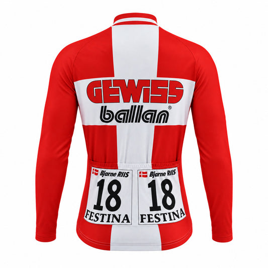 Gewiss Ballan Retro Long Sleeve Cycling Jersey – back view