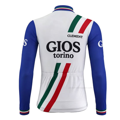 Gios Torino Retro Long Sleeve Cycling Jersey – Clément back view with three rear pockets