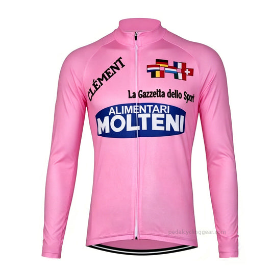 giro d'Italia molteni pink long sleeve cycling jersey
