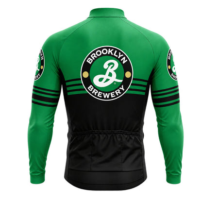Green Brewery Long Sleeve Cycling Jersey – back view showing three rear pockets
