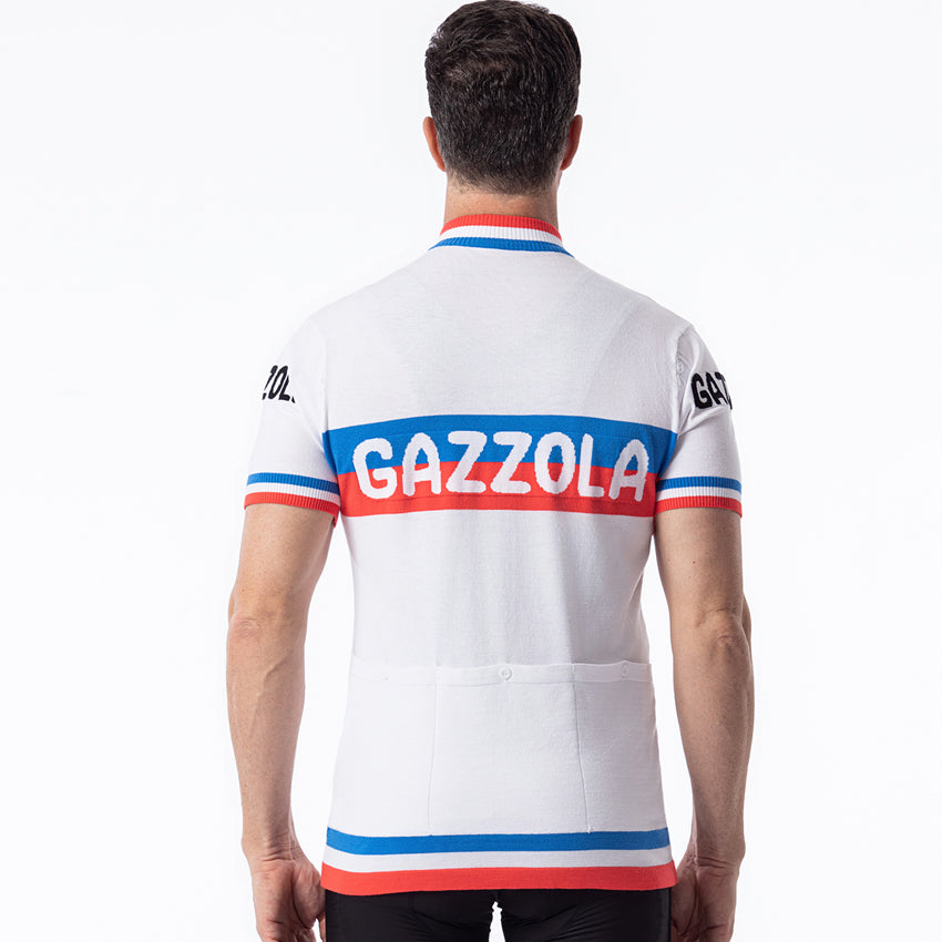 G.S. Gazzola retro wool cycling jersey back view