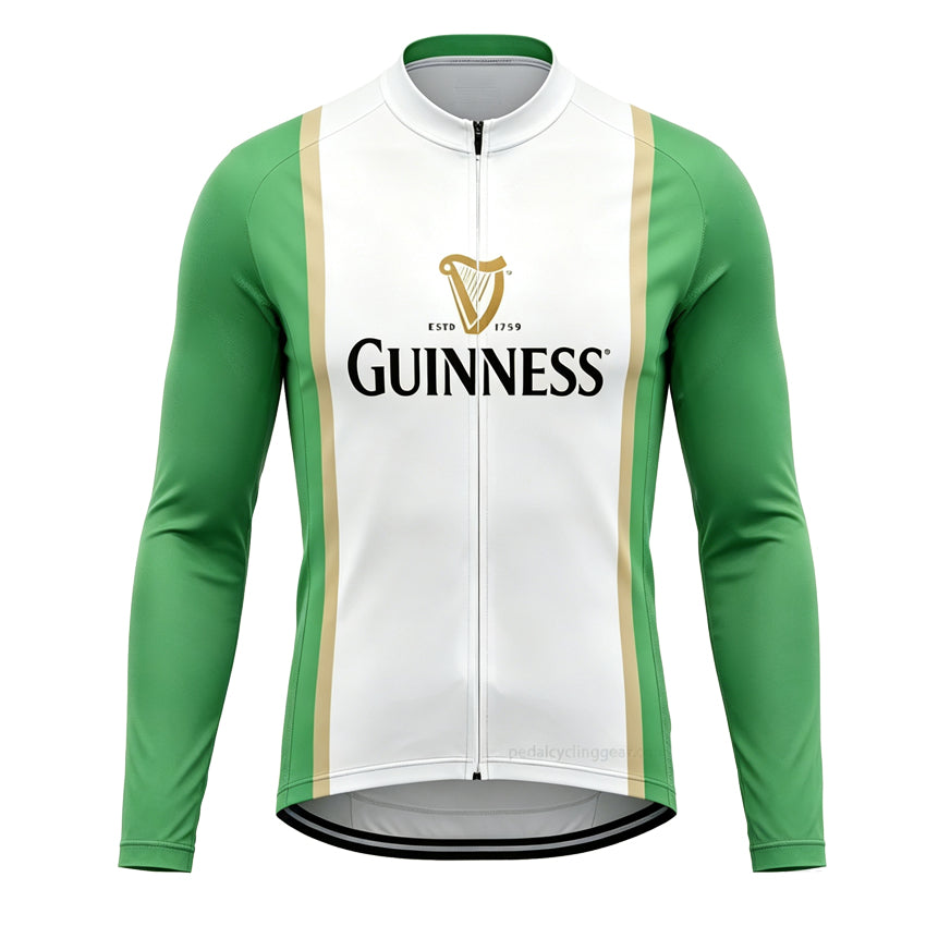 Guinness Estd 1759 Retro Long Sleeve Cycling Jersey Front View