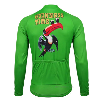 Guinness Time Retro Long Sleeve Cycling Jersey Back View