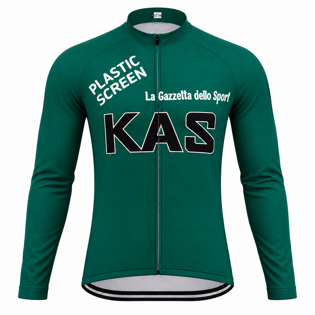 Team KAS Giro d'Italia Green Long Sleeve Cycling Jersey, front view