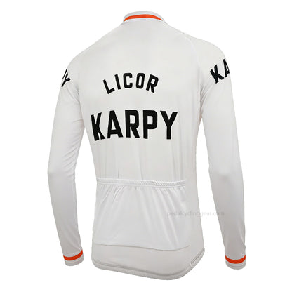 Licor Karpy Retro Long Sleeve Cycling Jersey back view with three rear pockets