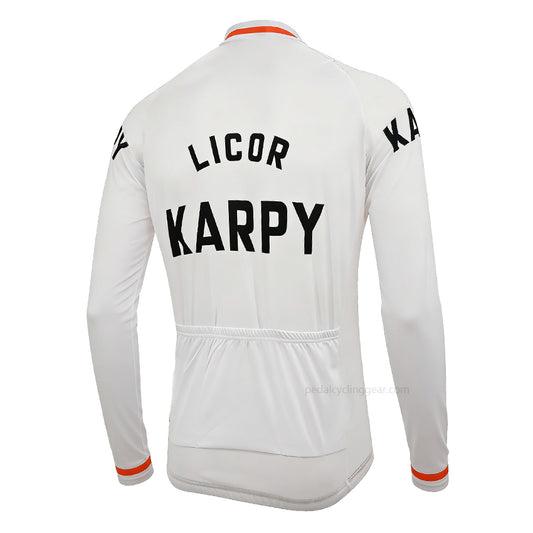 Licor Karpy Retro Long Sleeve Cycling Jersey back view with three rear pockets