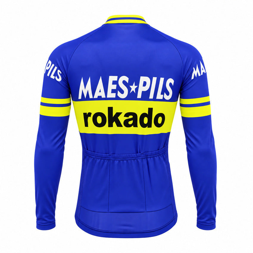 Maes Pils Rokado Retro Long Sleeve Cycling Jersey – front view