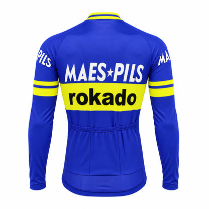 Maes Pils Rokado Retro Long Sleeve Cycling Jersey – front view