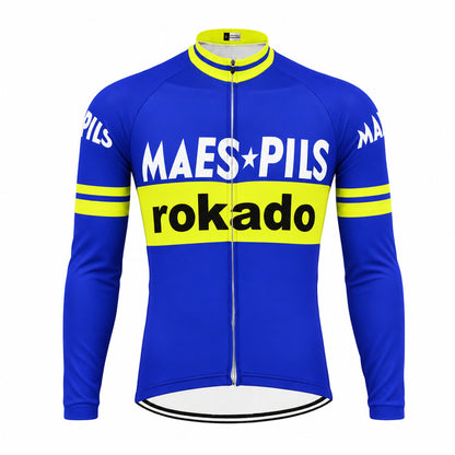 Maes Pils Rokado Retro Long Sleeve Cycling Jersey – front view