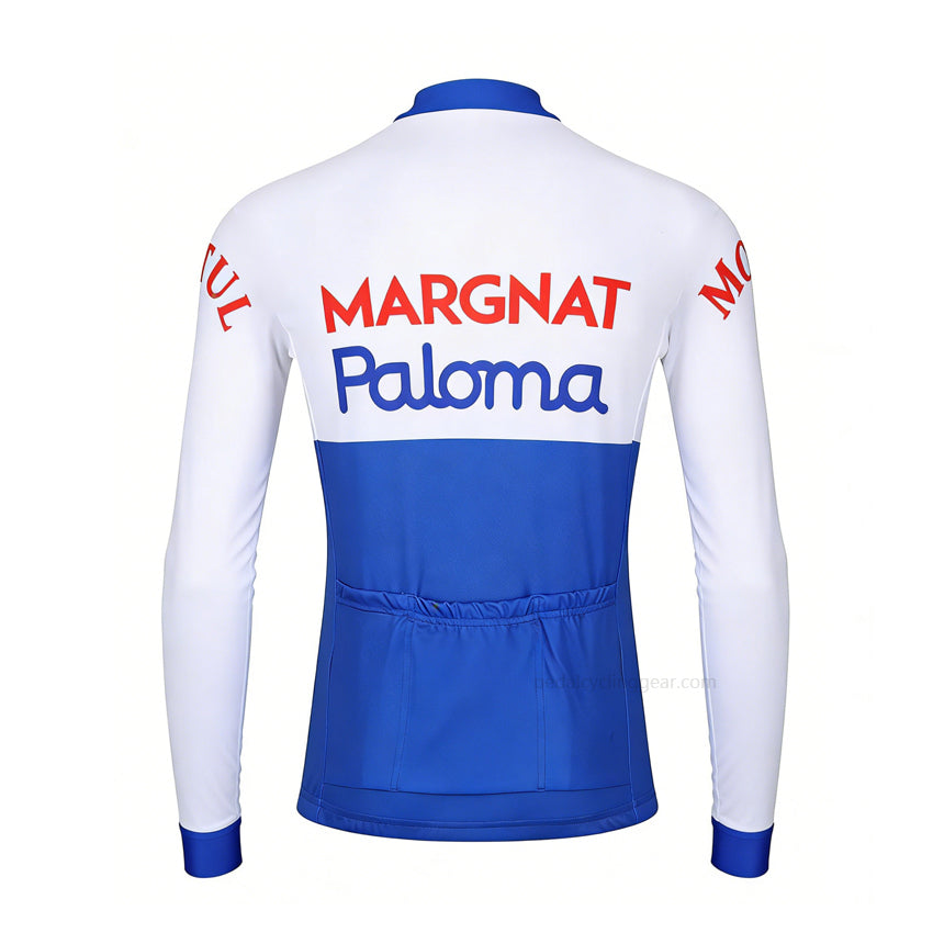 Margnat Paloma Retro Long Sleeve Cycling Jersey back view with three rear pockets