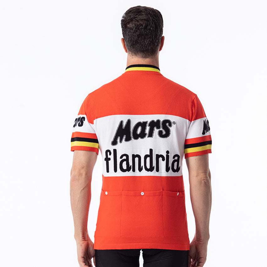 Mars Flandria retro wool cycling jersey - back model