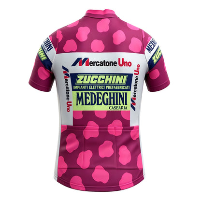Mercatone Uno Medeghini Retro Pink Cycling Jersey — Marco Pantani