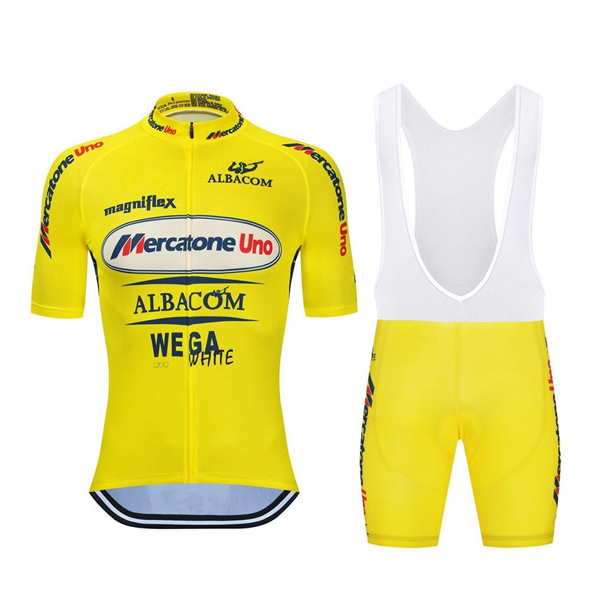 Mercatone Uno Yellow Retro Cycling Jersey Set