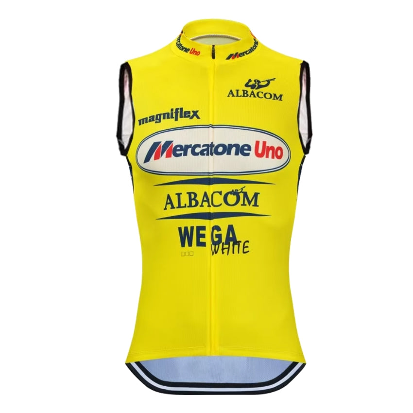 Retro mercatone uno yellow cycling vest