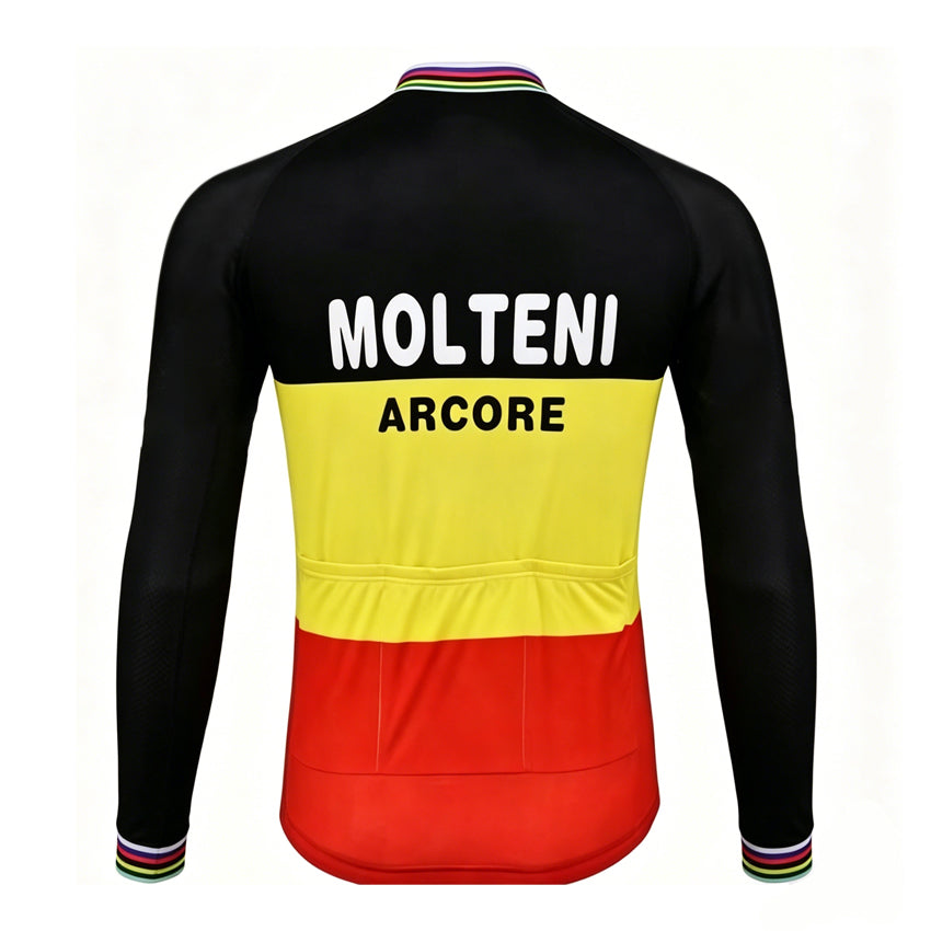 Molteni Belgian Champion Retro Long Sleeve Jersey, back view