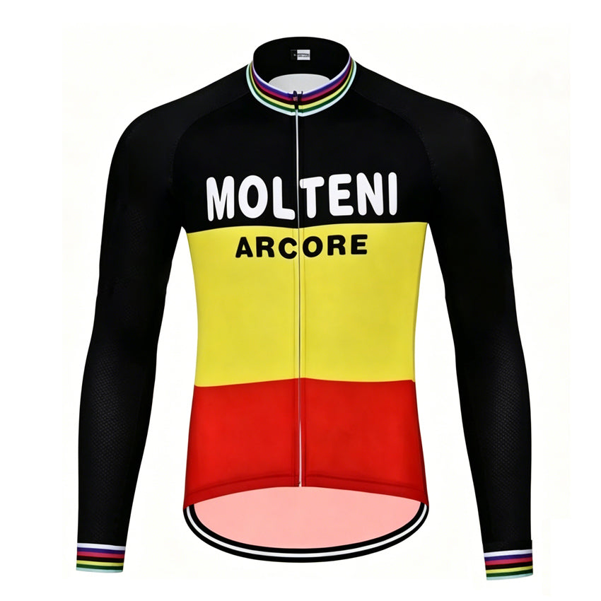 Molteni Belgian Champion Retro Long Sleeve Jersey, front view