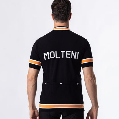 Molteni retro wool cycling jersey back view