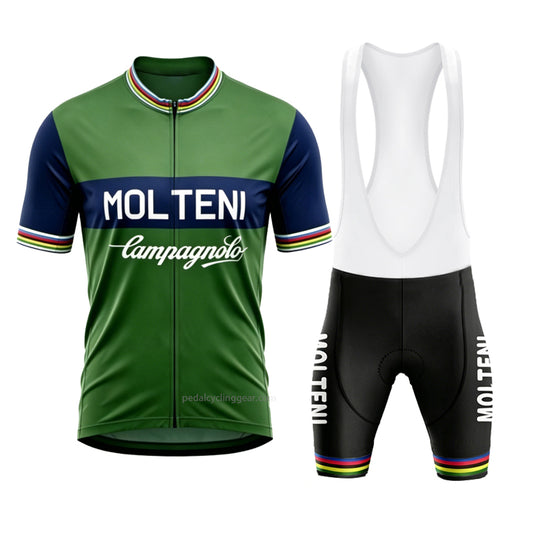Molteni World Champion Retro Cycling Kit— Green Jersey