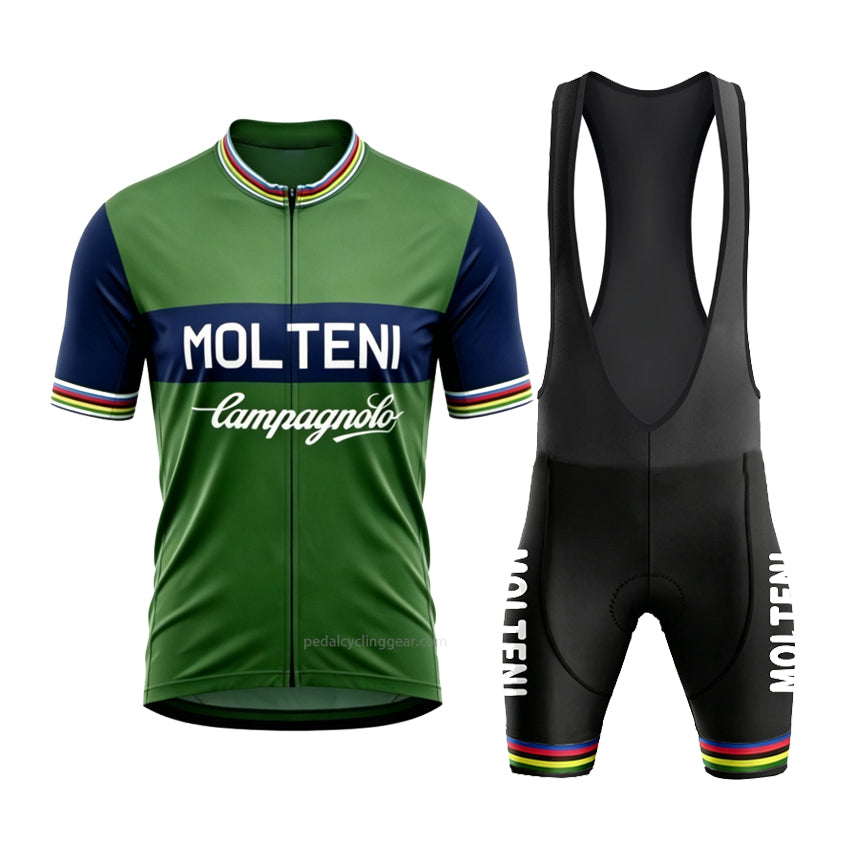 Men's Molteni World Champion Retro Cycling Kit — Green Jersey – Pedal Cycling Gear