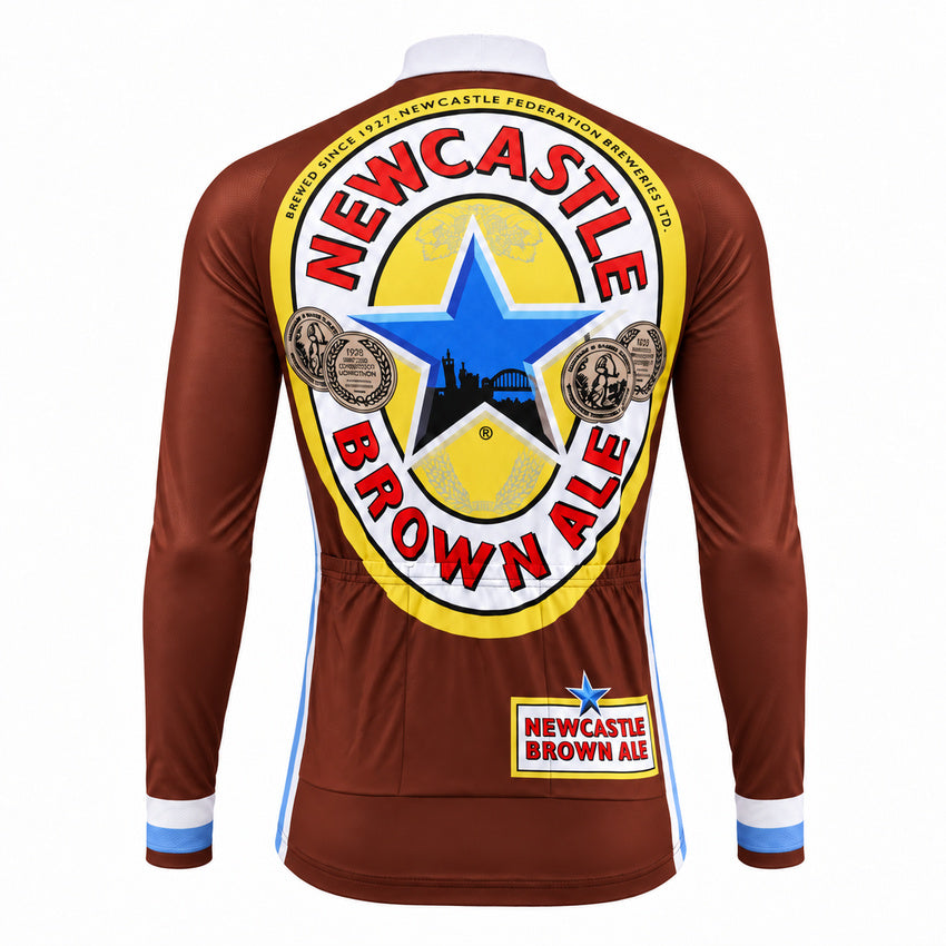 Newcastle Brown Ale Retro Long Sleeve Cycling Jersey – back view