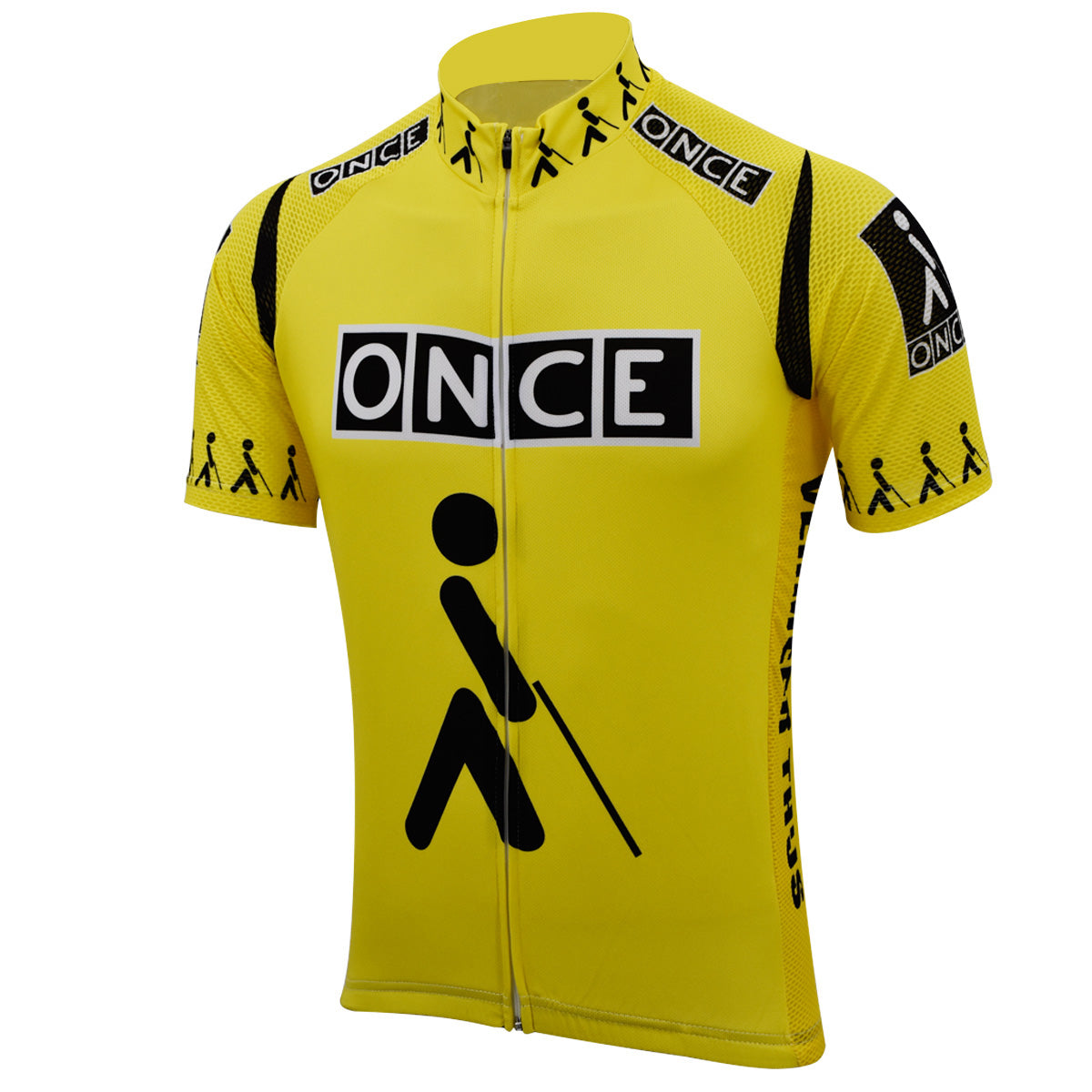 once retro yellow cycling jersey