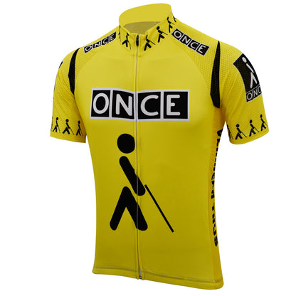 once retro yellow cycling jersey