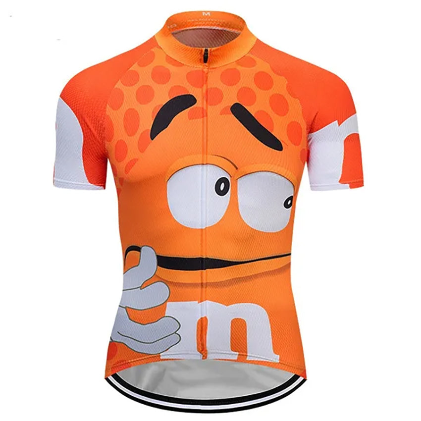 Orange M&M Cycling Jersey | Fun Road Bike Jersey