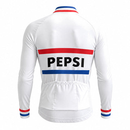 Pepsi Retro Long Sleeve Cycling Jersey – White back view