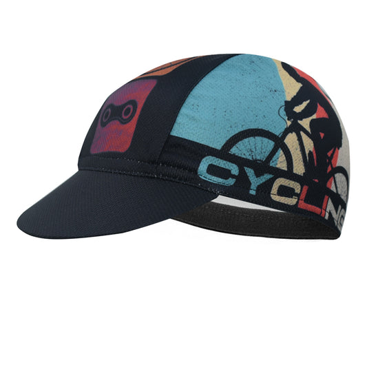 Retro Cycling Cap - Vintage Color Block Cycling Cap