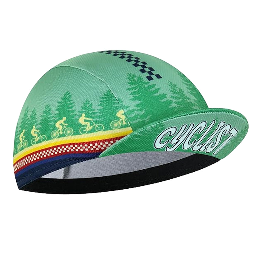 Retro Green Forest Cycling Cap