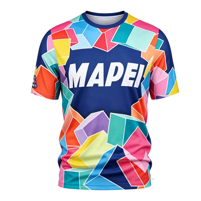 Retro Mapei Team Cycling Multicolor T-Shirt