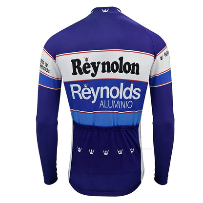 Reynolds Aluminio Retro Long Sleeve Cycling Jersey back view with three rear pockets