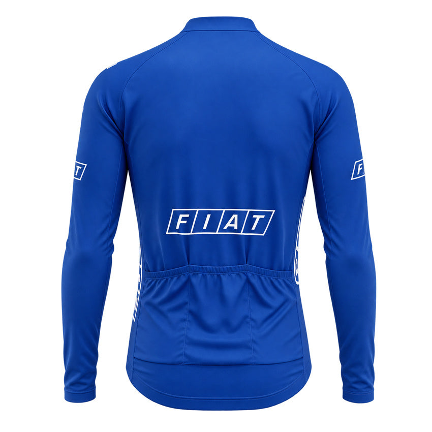 Saeco Retro Long Sleeve Cycling Jersey – Blue back view