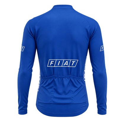 Saeco Retro Long Sleeve Cycling Jersey – Blue back view