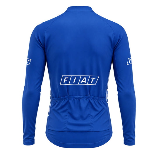 Saeco Retro Long Sleeve Cycling Jersey – Blue back view